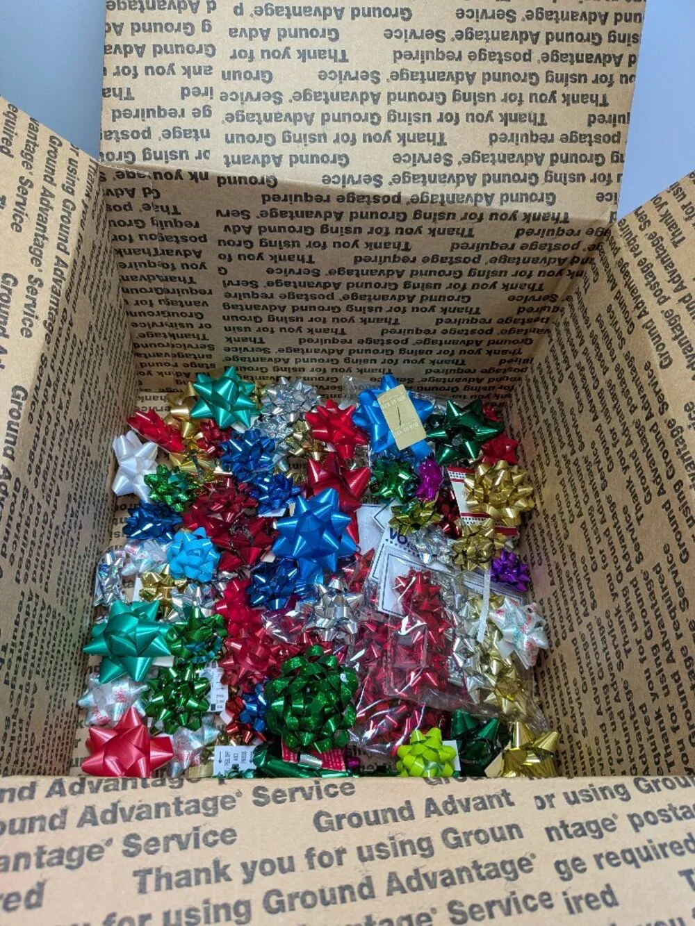 123 Pc Bulk Mini Gift Bow Lot - Tiny Small Crafts Packages Metallic Satin 1